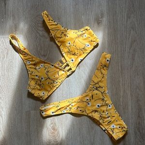 Yellow Flower Bathing Suit